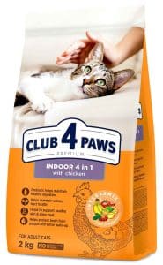 Club 4 Paws Indoor 4 in 1 Premium Ξηρά Τροφή για Στειρωμένες Γάτες με Κοτόπουλο