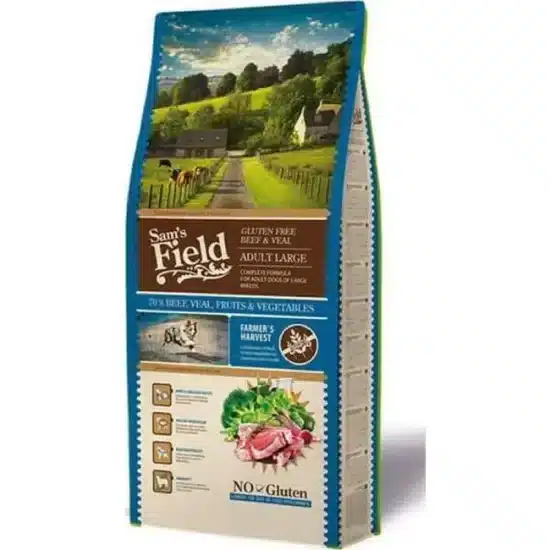 Sam's Field Adult Beef & Veal Large Ξηρά Τροφή χωρίς Γλουτένη για Ενήλικους Σκύλους Μεσαίων Φυλών με Βοδινό και Μοσχάρι 13kg