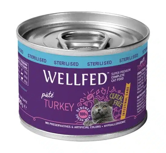 Wellfed Streilised Intestinal Care Υγρή Τροφή για Ενήλικες Γάτες σε Κονσέρβα με Γαλοπούλα 200gr
