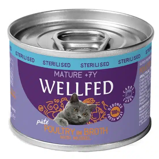 Wellfed Sterilized Mature +7Y Υγρή Τροφή για Ηλικιωμένες Γάτες σε Κονσέρβα με Πουλερικά χωρίς Σιτηρά 200gr