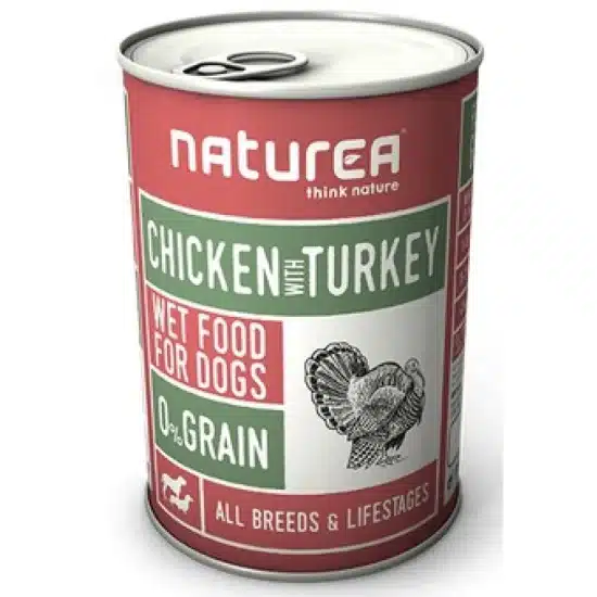 Υγρή τροφή Σκύλου Naturea 89% κρέας 400gr με Κοτόπουλο & Γαλοπούλα
