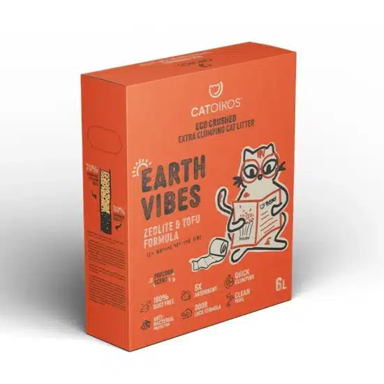 CATOIKOS”Earth Vibes”Tofu & Zeolite Cat Litter-Popcorn Scent 6L